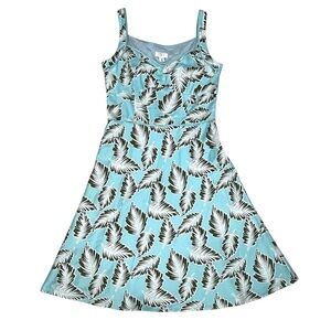 Ann Taylor Loft Cotton Sweetheart Neckline Tropical Floral Sundress